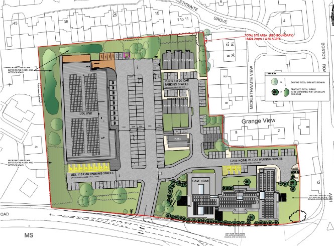 Proposed site layout around the Mercure Hotel, Wetherby